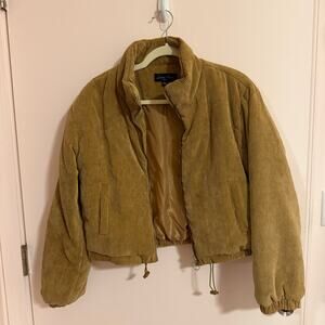 Love Tree Tan Brown Corduroy Puffer Jacket